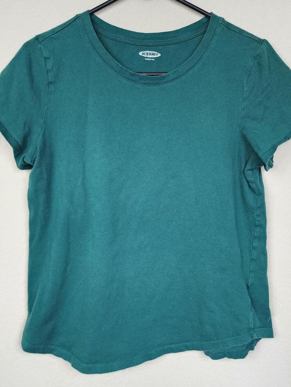 Old Navy Women's Medium Green Cotton T-Shirt